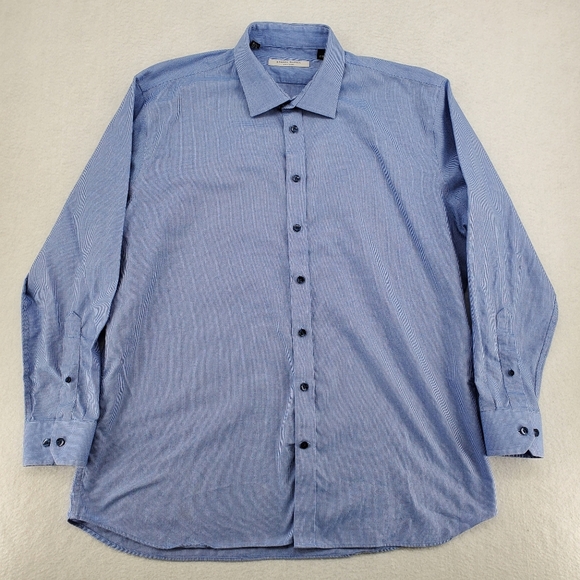 Harry Rosen Easy Care Button Up Shirt Mens 17.5R - Picture 1 of 12